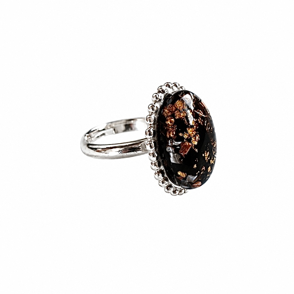 Bague orgonite ovale shungite argent 925
