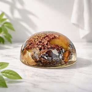 Orgonite demi-sphère ambre