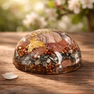 Orgonite demi-sphère rhodocrosite