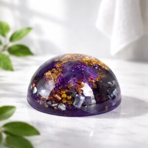 Orgonite demi-sphère améthyste