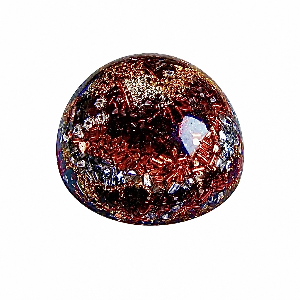 Orgonite demi-sphère grenat