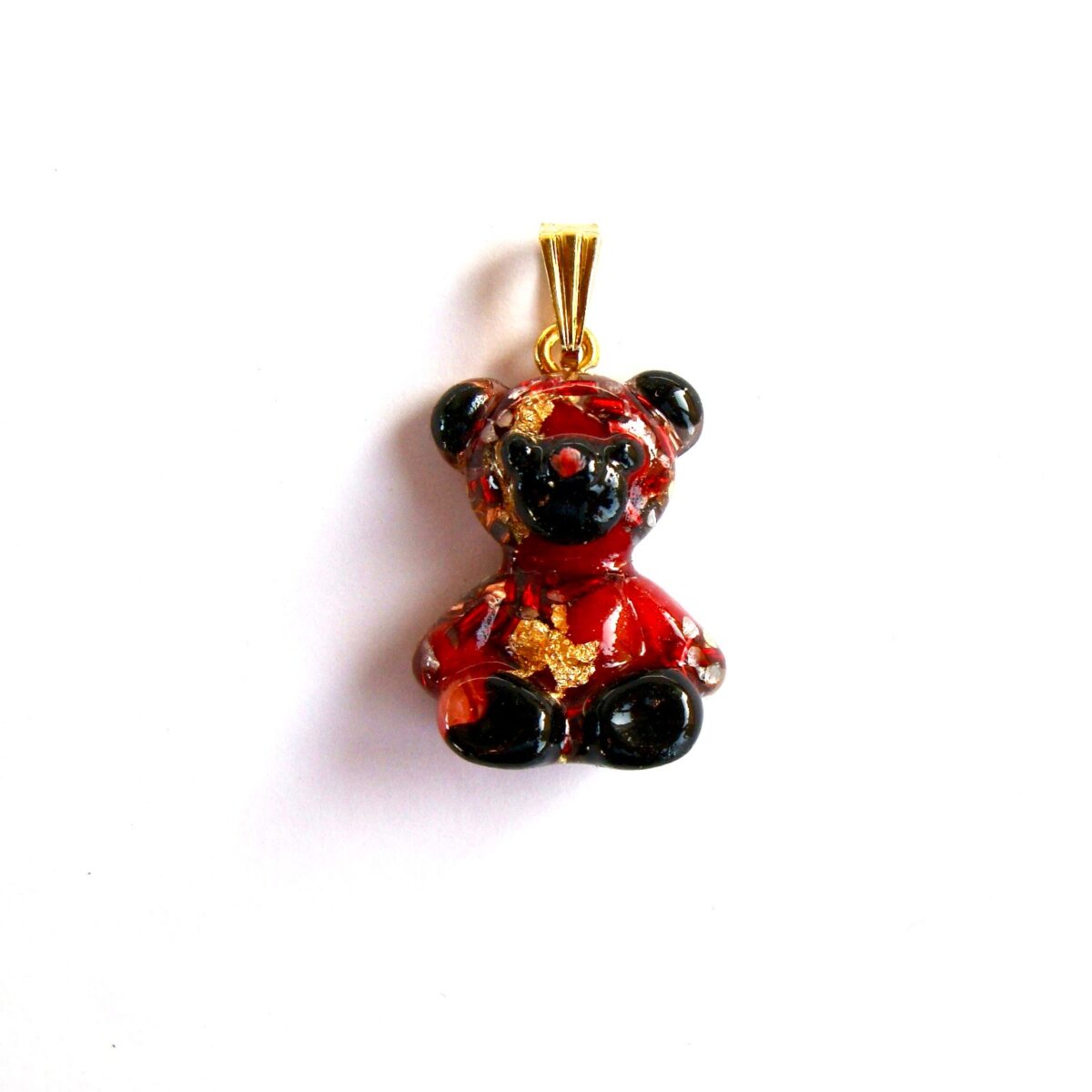 Pendentif orgonite ourson corail