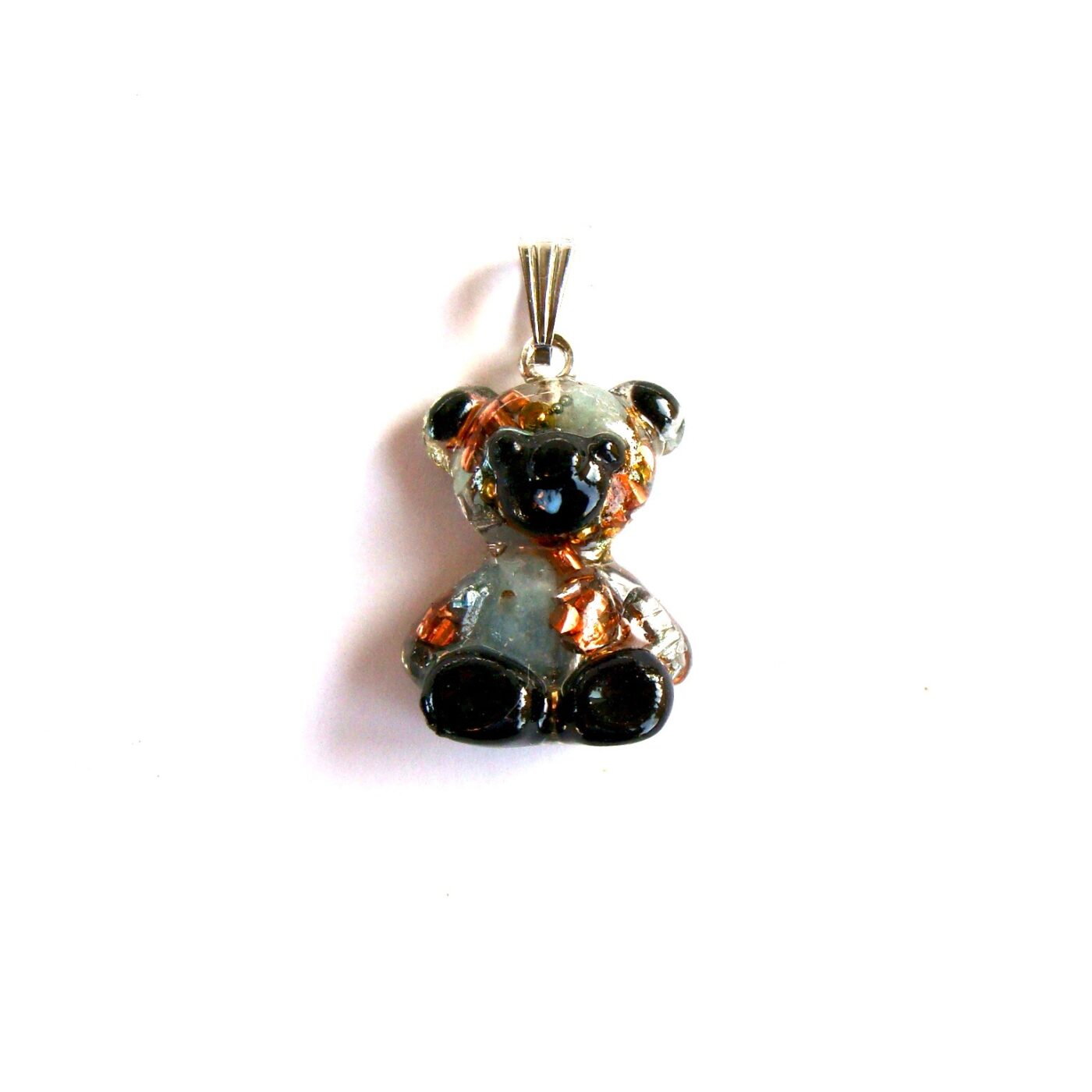 Pendentif orgonite ourson aigue-marine