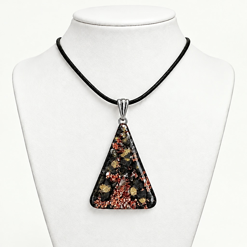 Pendentif orgonite triangle shungite