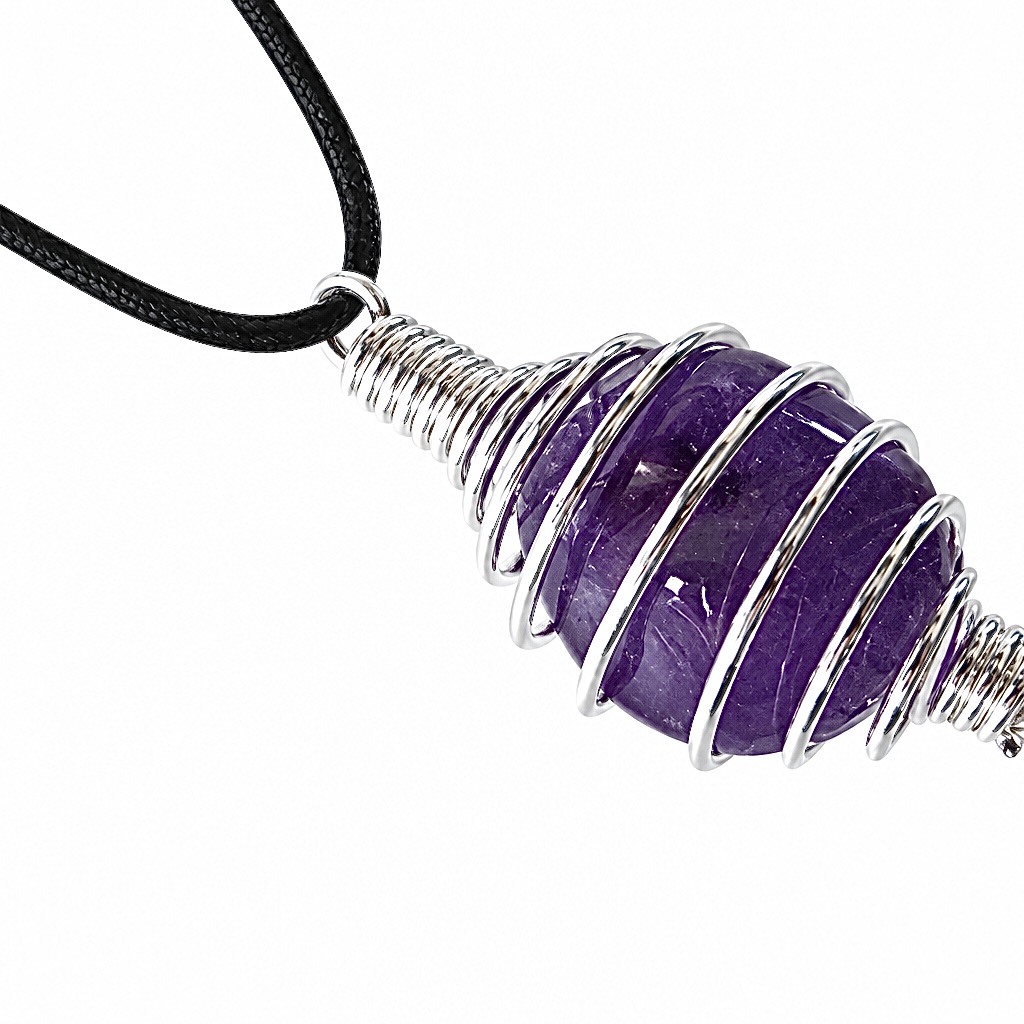 Pendentif spirale améthyste