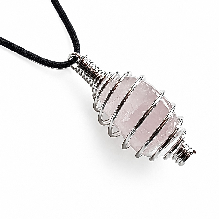 Pendentif spirale quartz rose