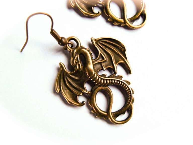 Boucles d'oreilles Punk creuses Dragon sculpté, boucle d'oreille