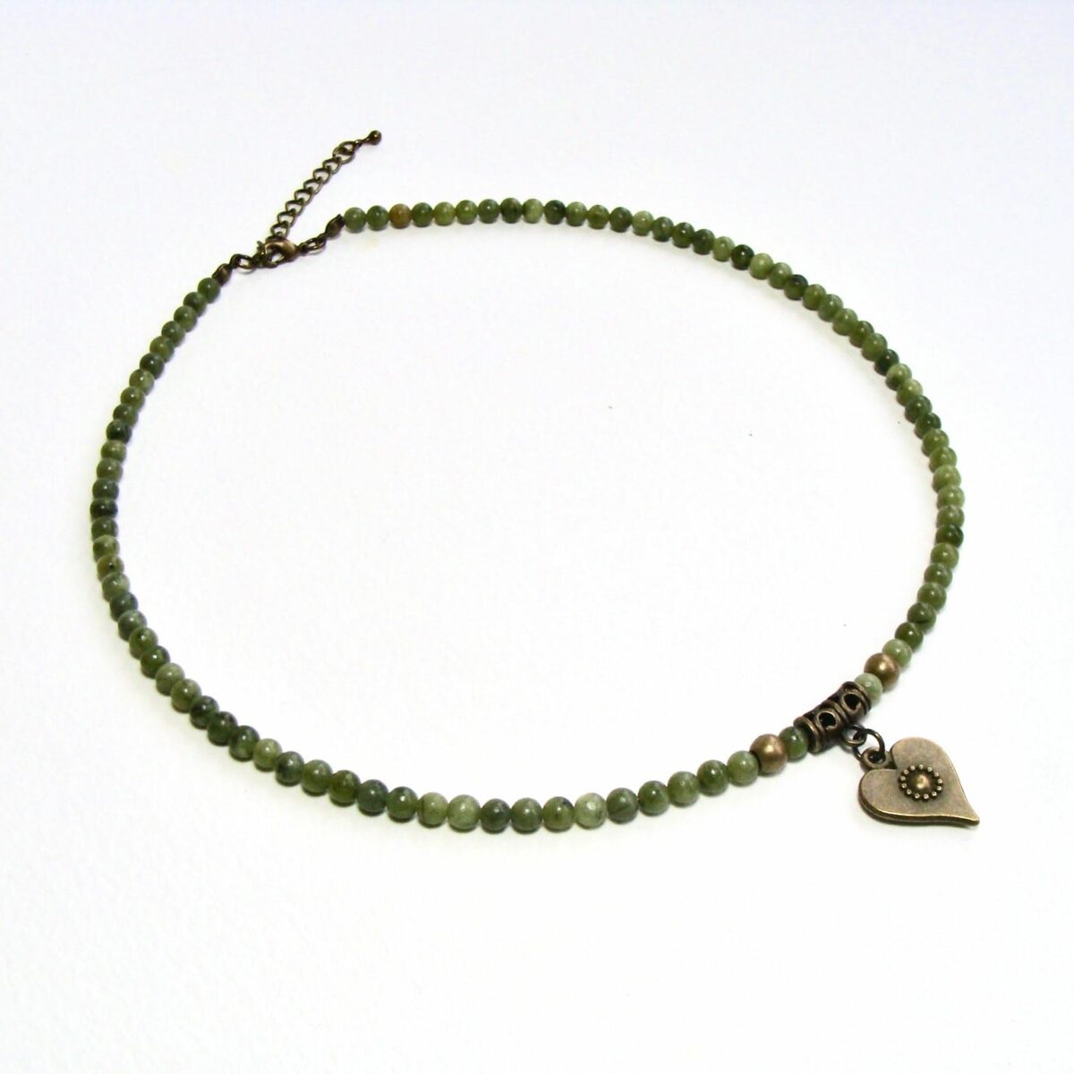 Collier coeur jade