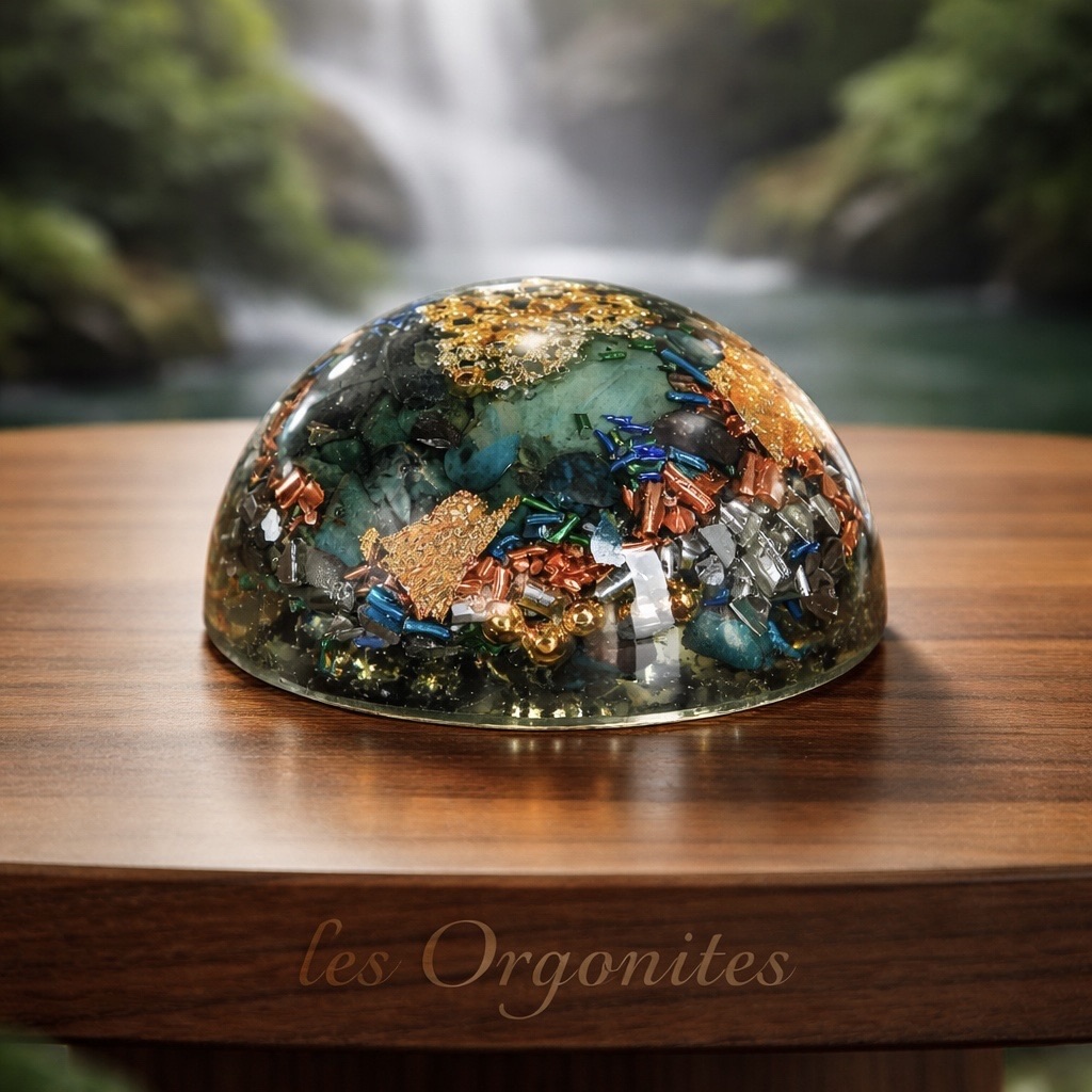 Orgonite demi-sphère chrysocolle