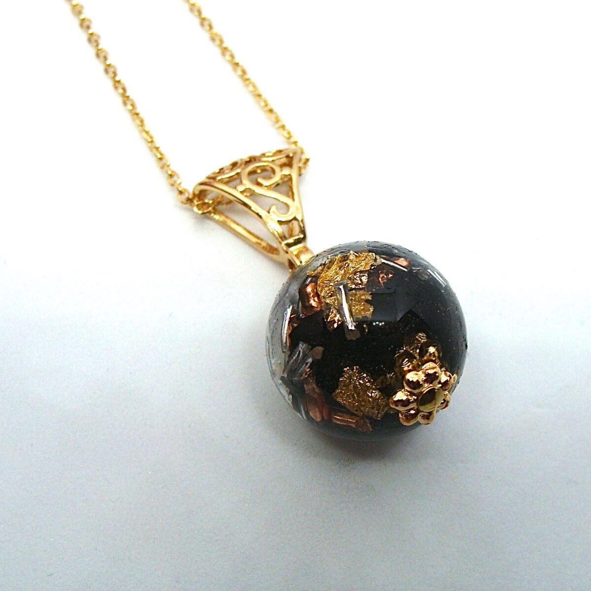 Pendentif orgonite sphère shungite