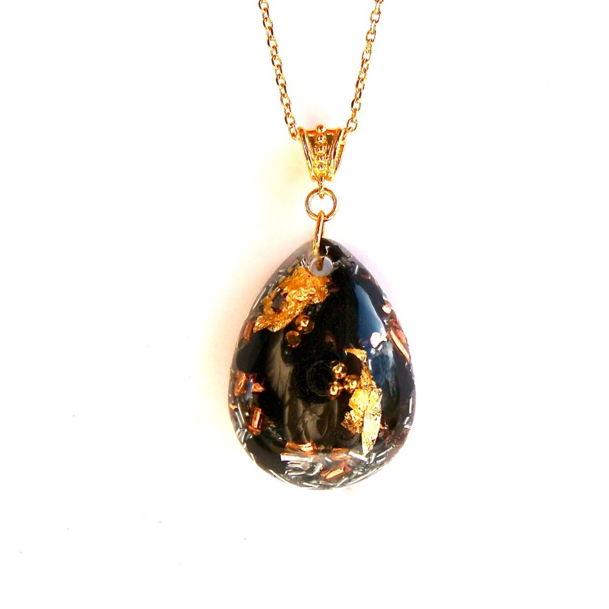 Pendentif orgonite goutte shungite