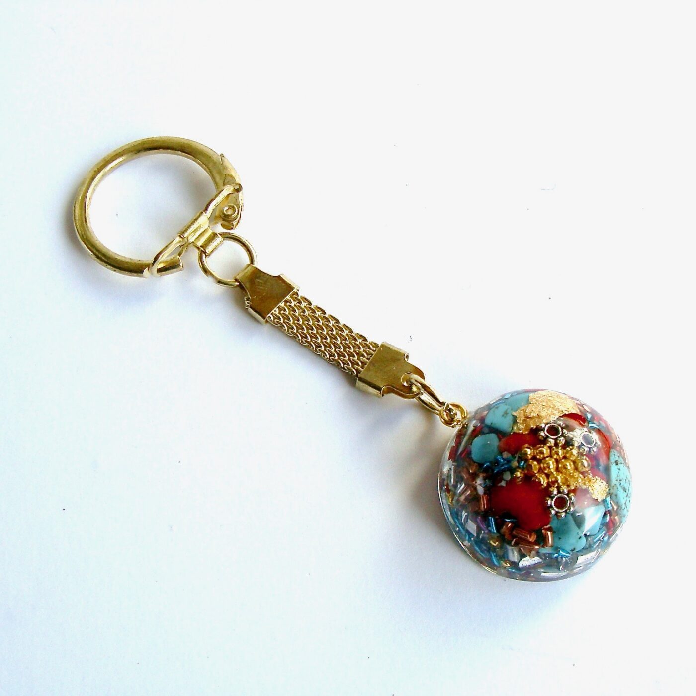 Porte clefs orgonite demi sphère Tibet