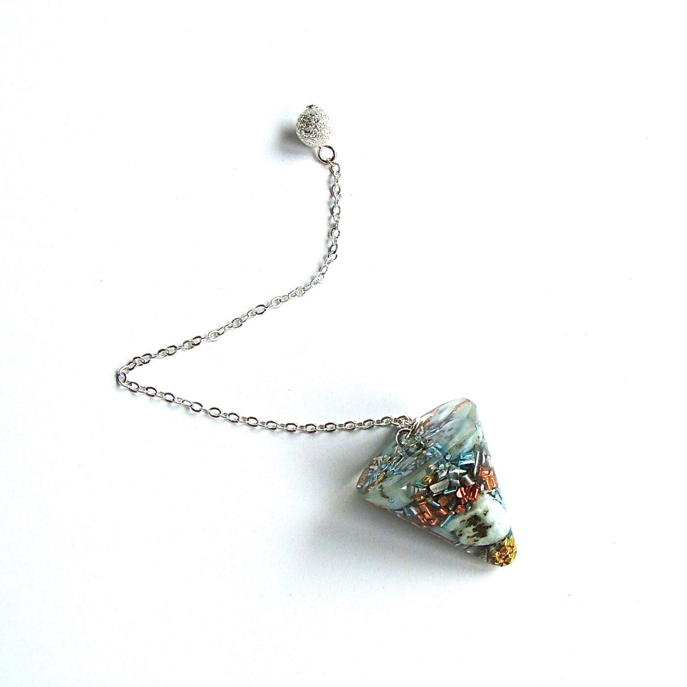 Pendule orgonite larimar