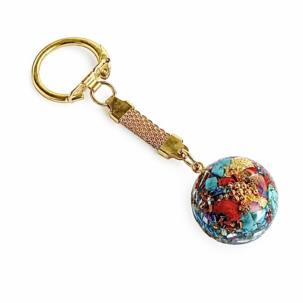 Porte clefs orgonite demi sphère Tibet