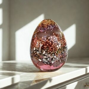 Orgonite oeuf quartz rose