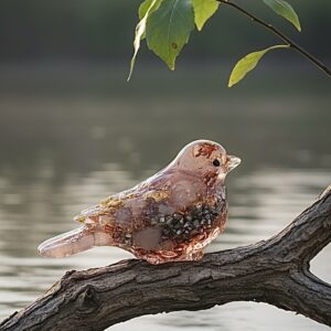 Orgonite oiseau quartz rose