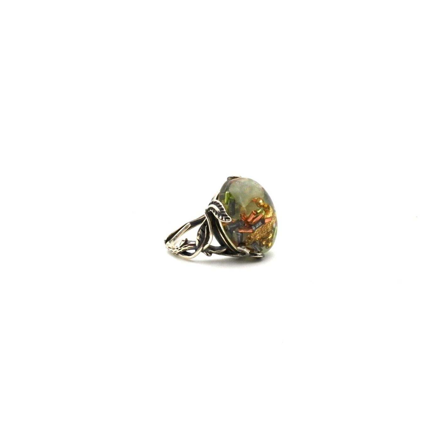 Bague orgonite jade branches