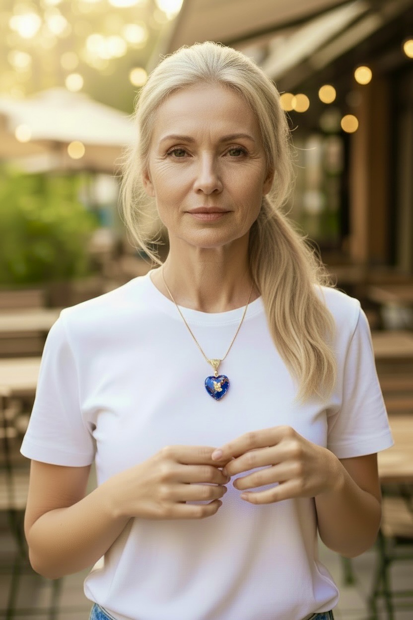 Pendentif orgonite coeur lapis lazuli new – Image 4