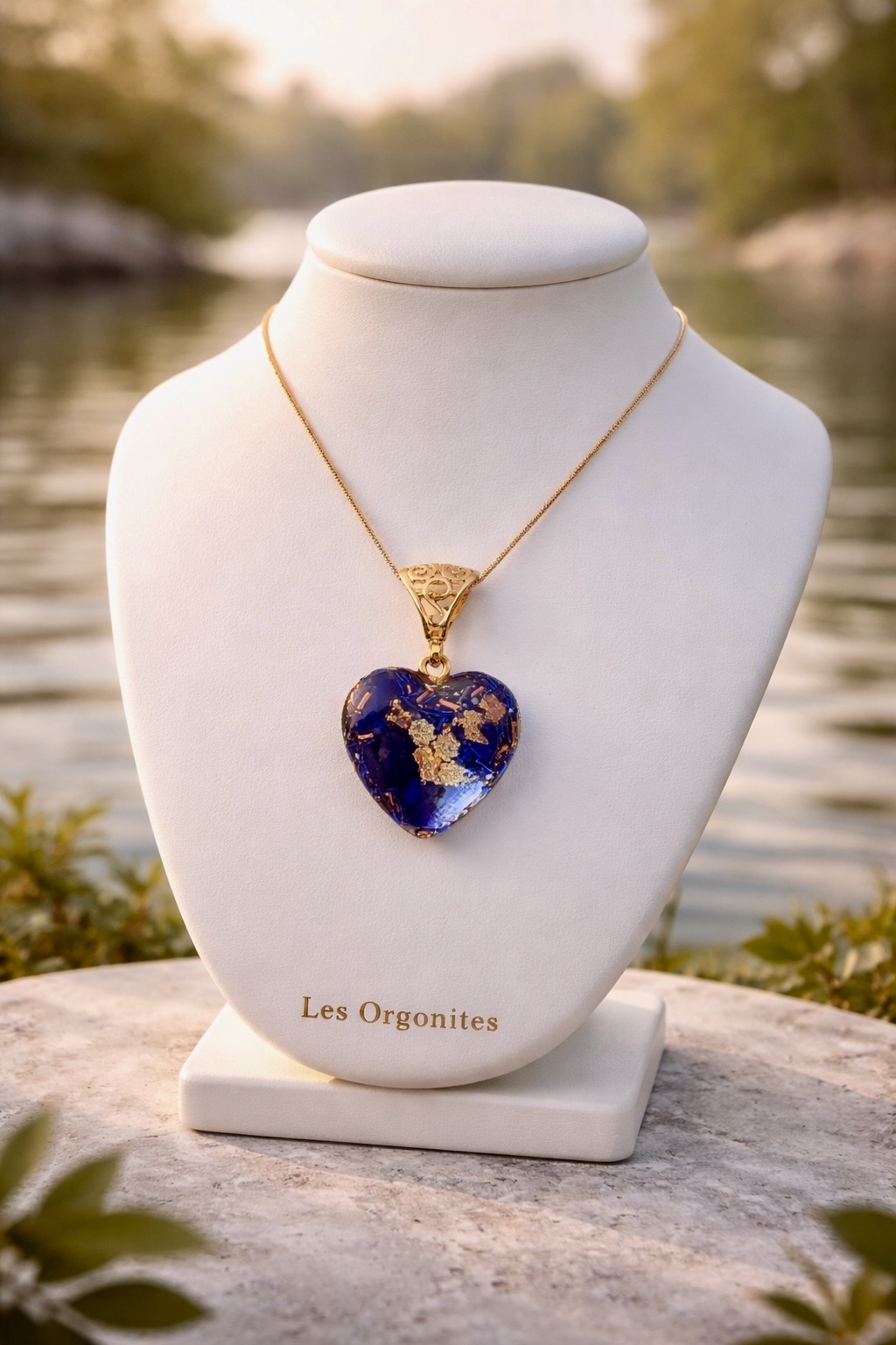 Pendentif orgonite coeur lapis lazuli new – Image 3