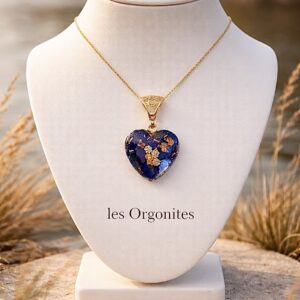 Pendentif orgonite coeur lapis lazuli new