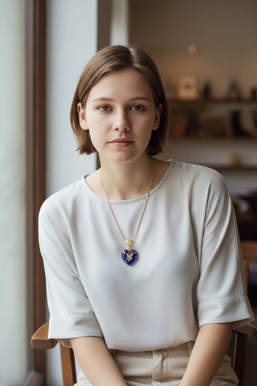 Pendentif orgonite coeur lapis lazuli new – Image 5
