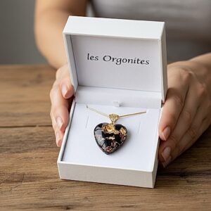 Pendentif orgonite coeur shungite new