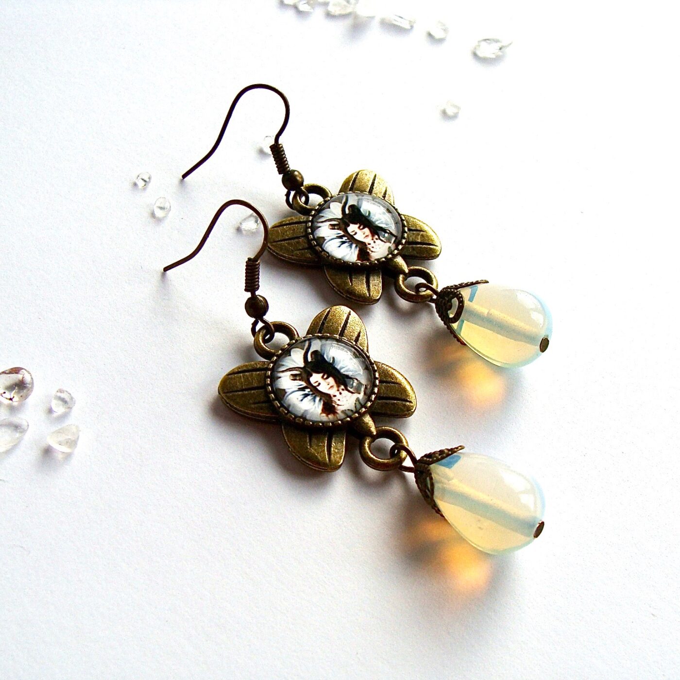 Boucles d'oreilles sérénité papillon opalite