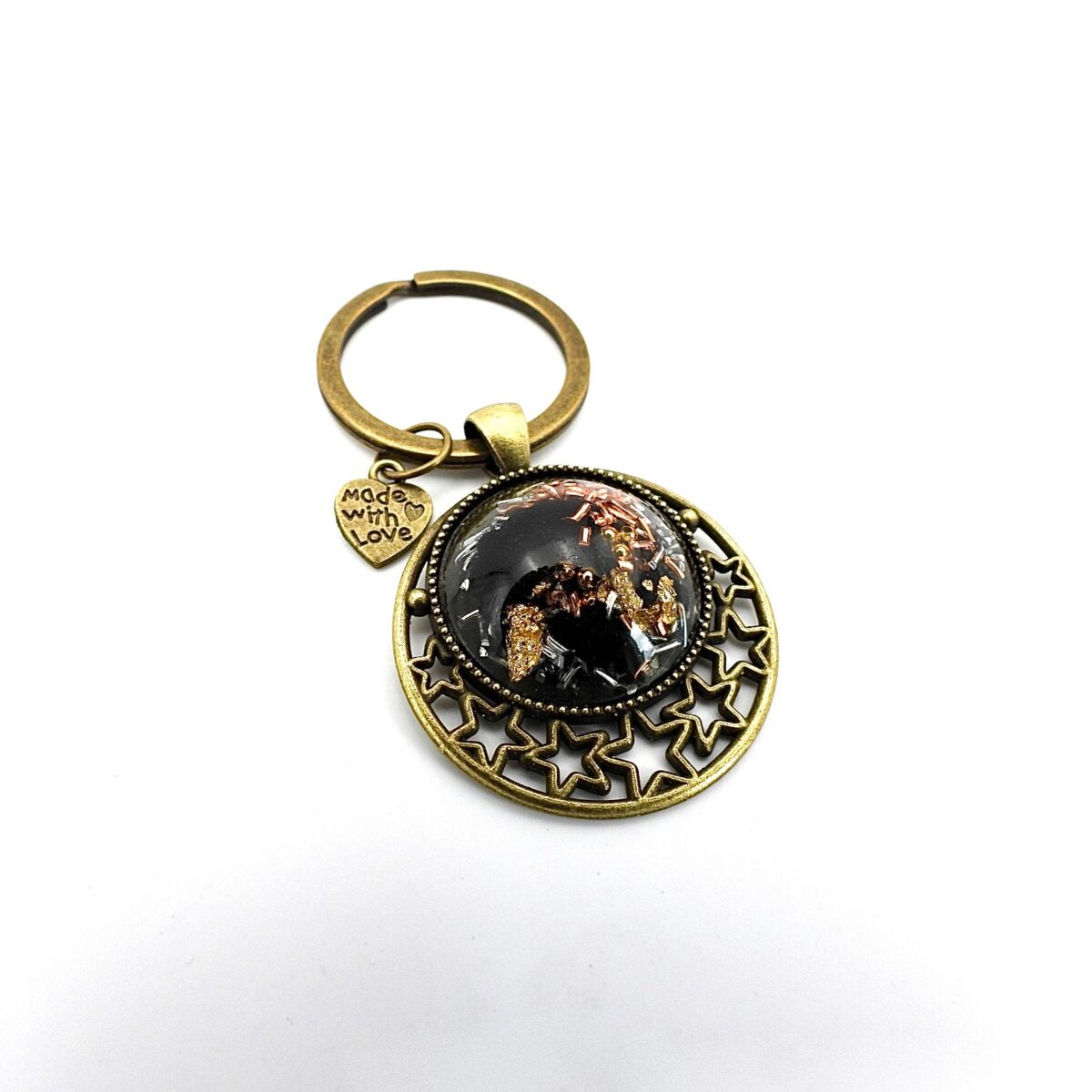 Porte-clefs orgonite shungite étoiles