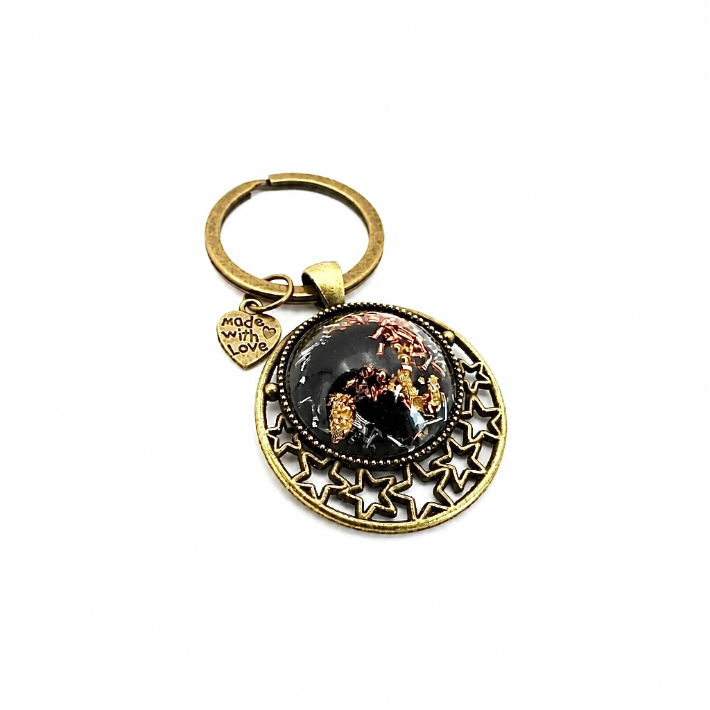Porte-clefs orgonite shungite étoiles