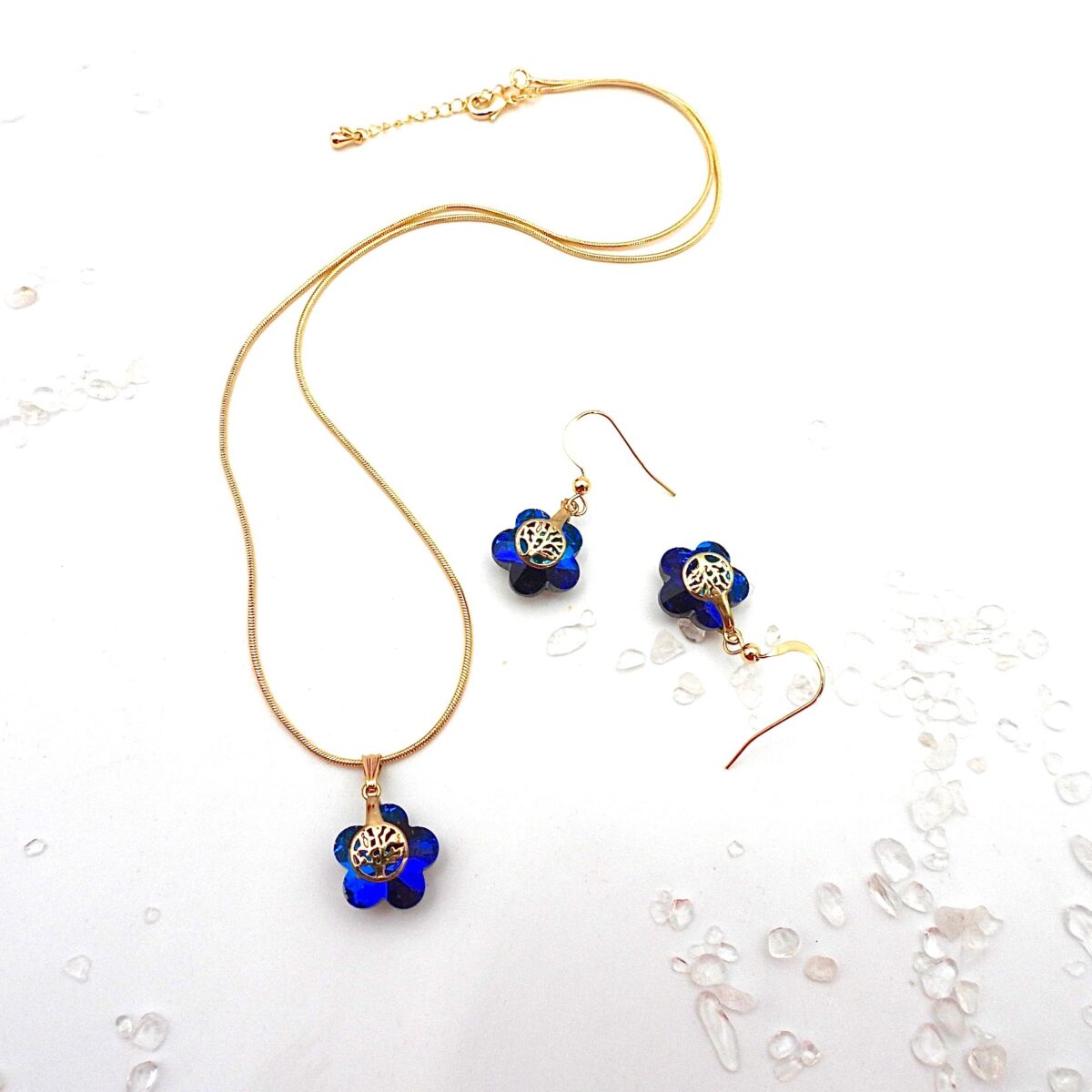 Bijoux en cristal fleur arbre de vie