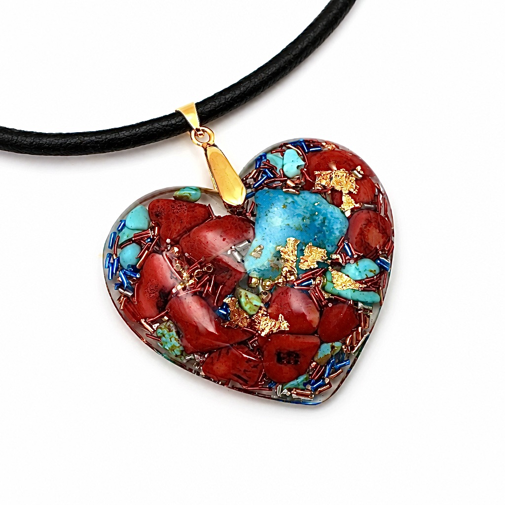 Galet orgonite coeur Tibet