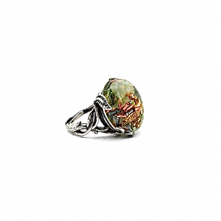 Bague orgonite jade branches