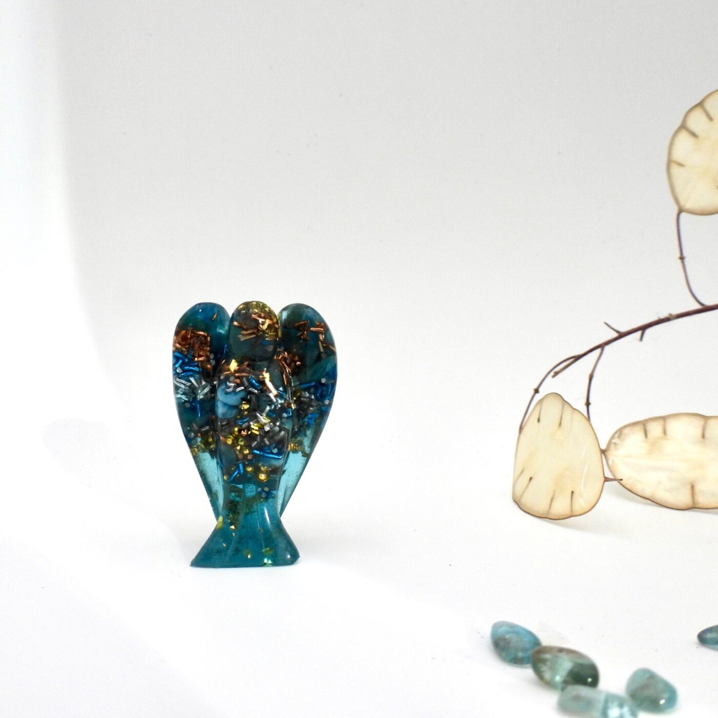Ange orgonite apatite bleue