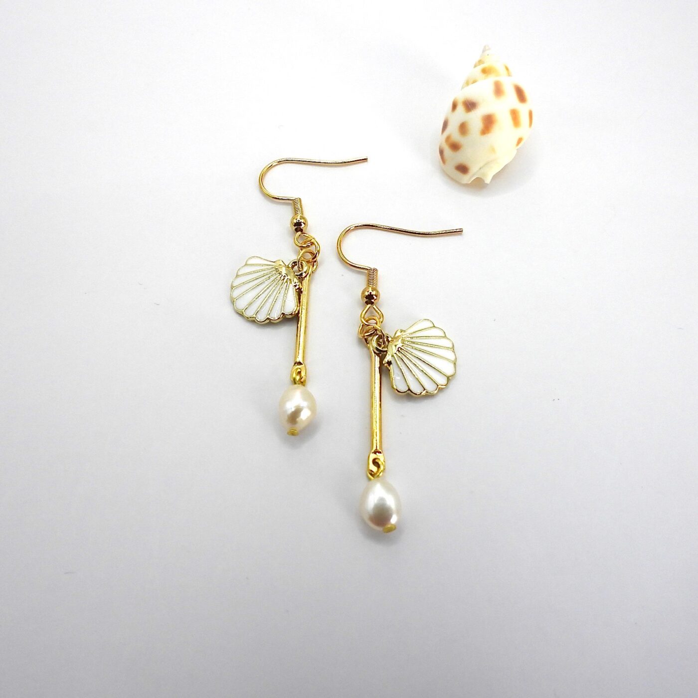 Boucles d'oreilles coquilles Saint Jacques