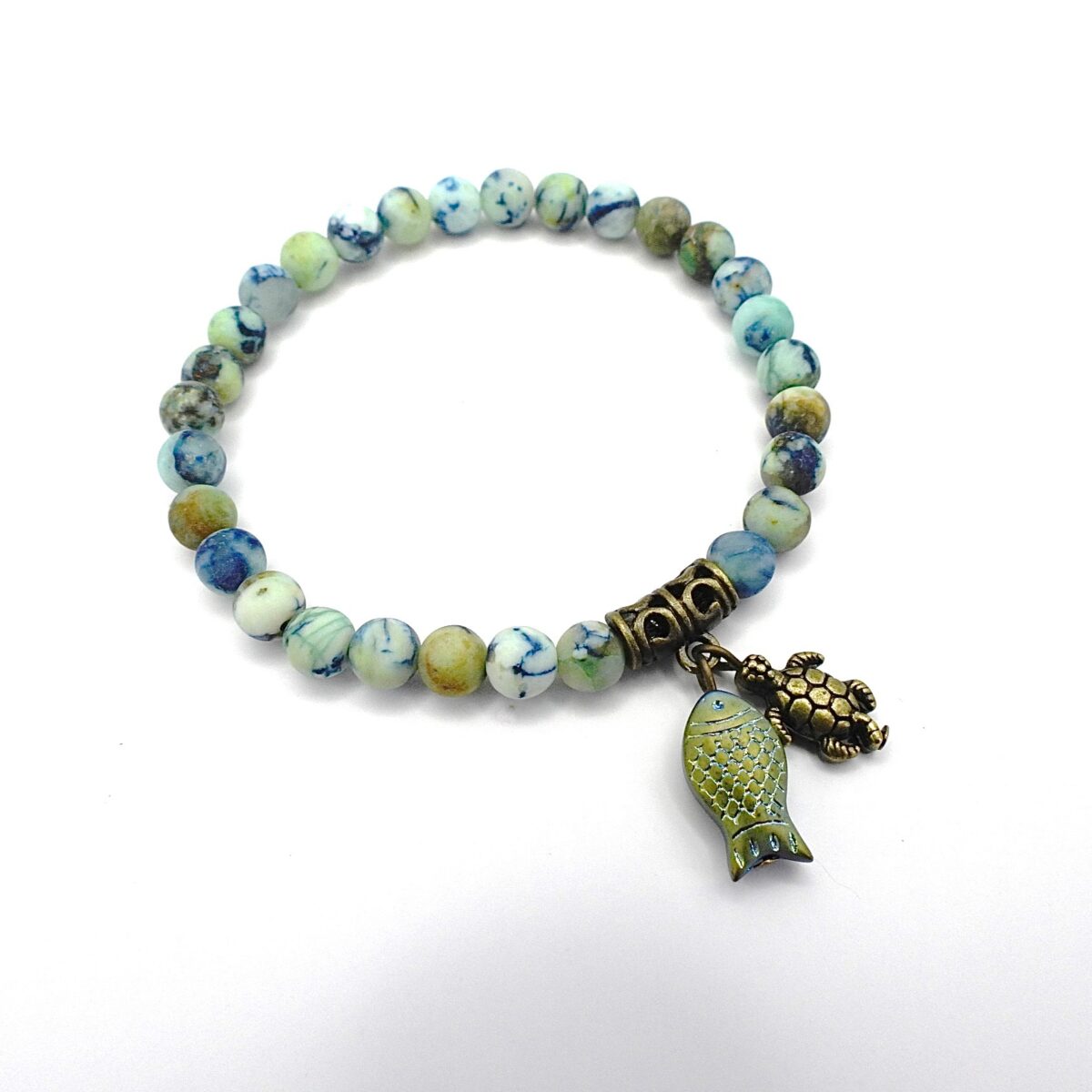 Bracelet chrysocolle poisson tortue