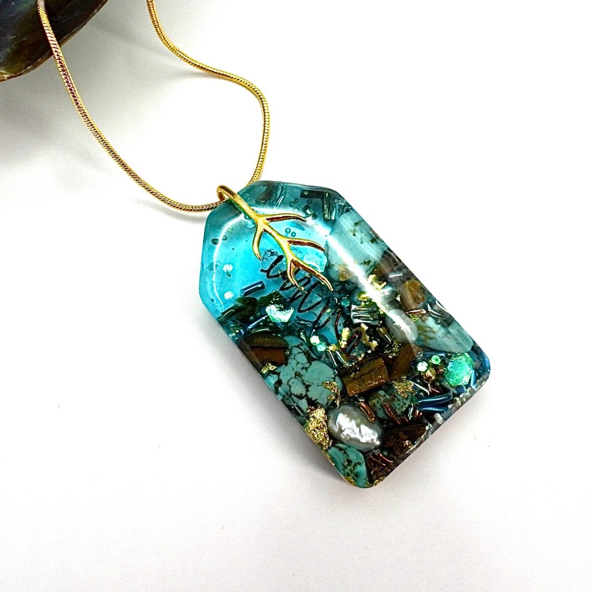 Pendentif orgonite Voyage Océan