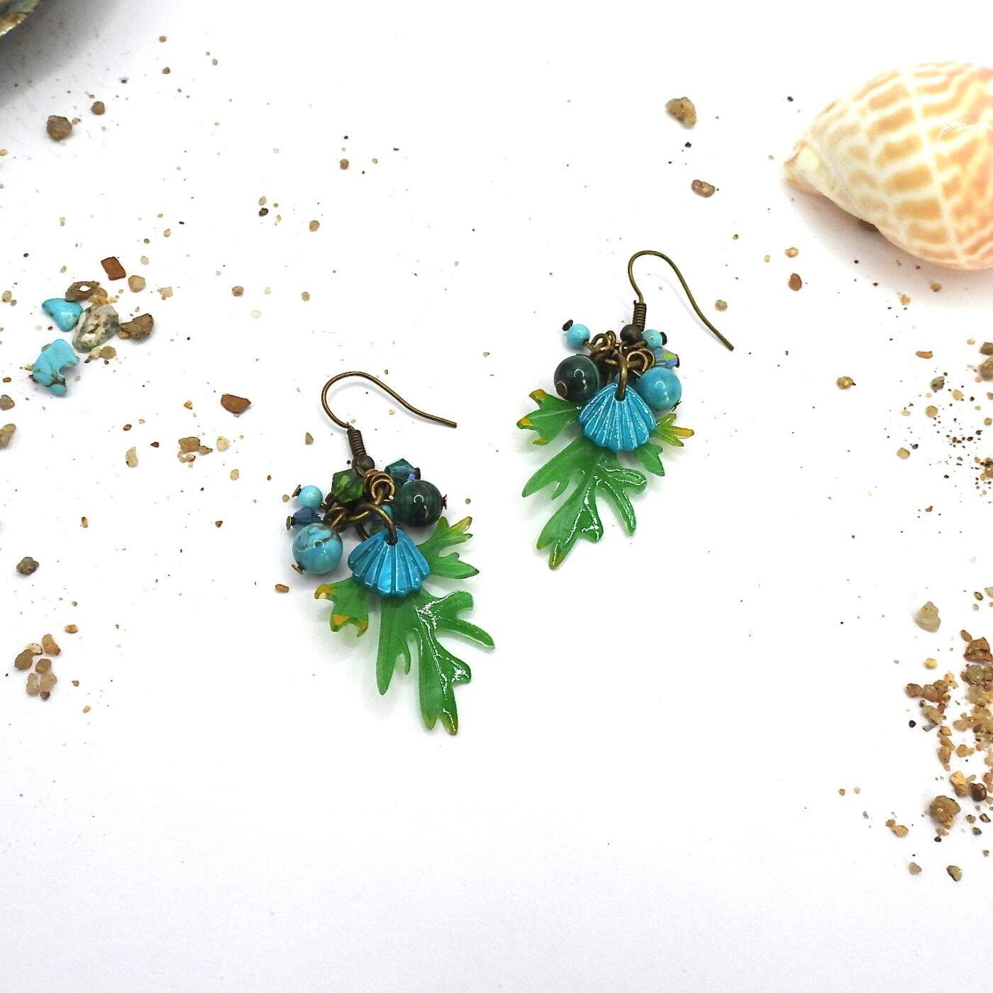 Boucles d'oreilles Algues