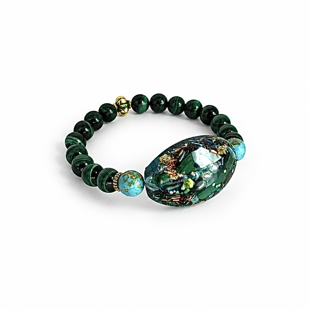 Bracelet orgonite ovale Lagon