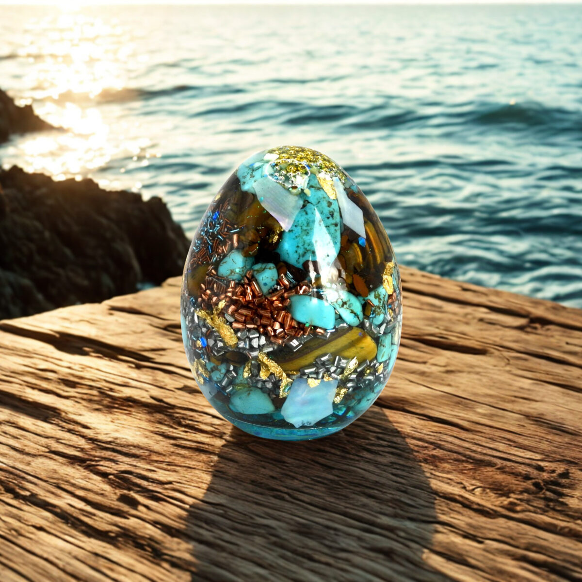 Oeuf orgonite Océan