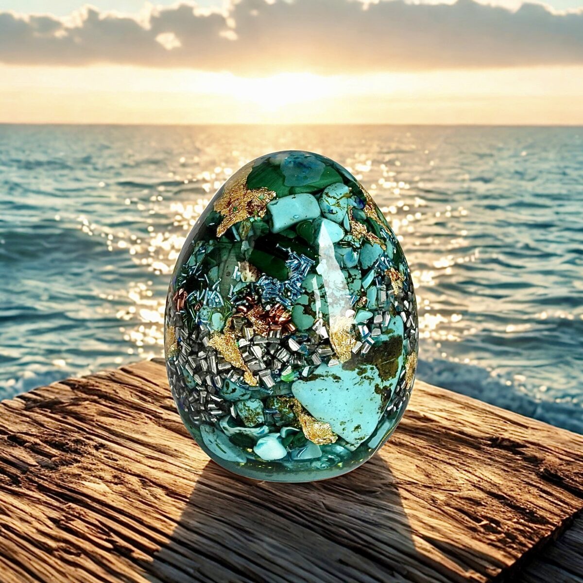 Oeuf orgonite Lagon