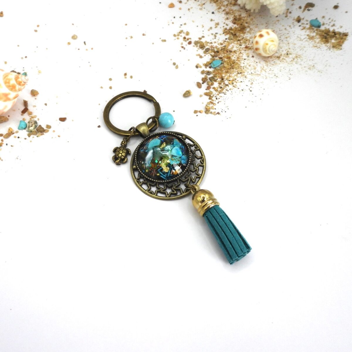 Porte clefs orgonite étoiles Océan