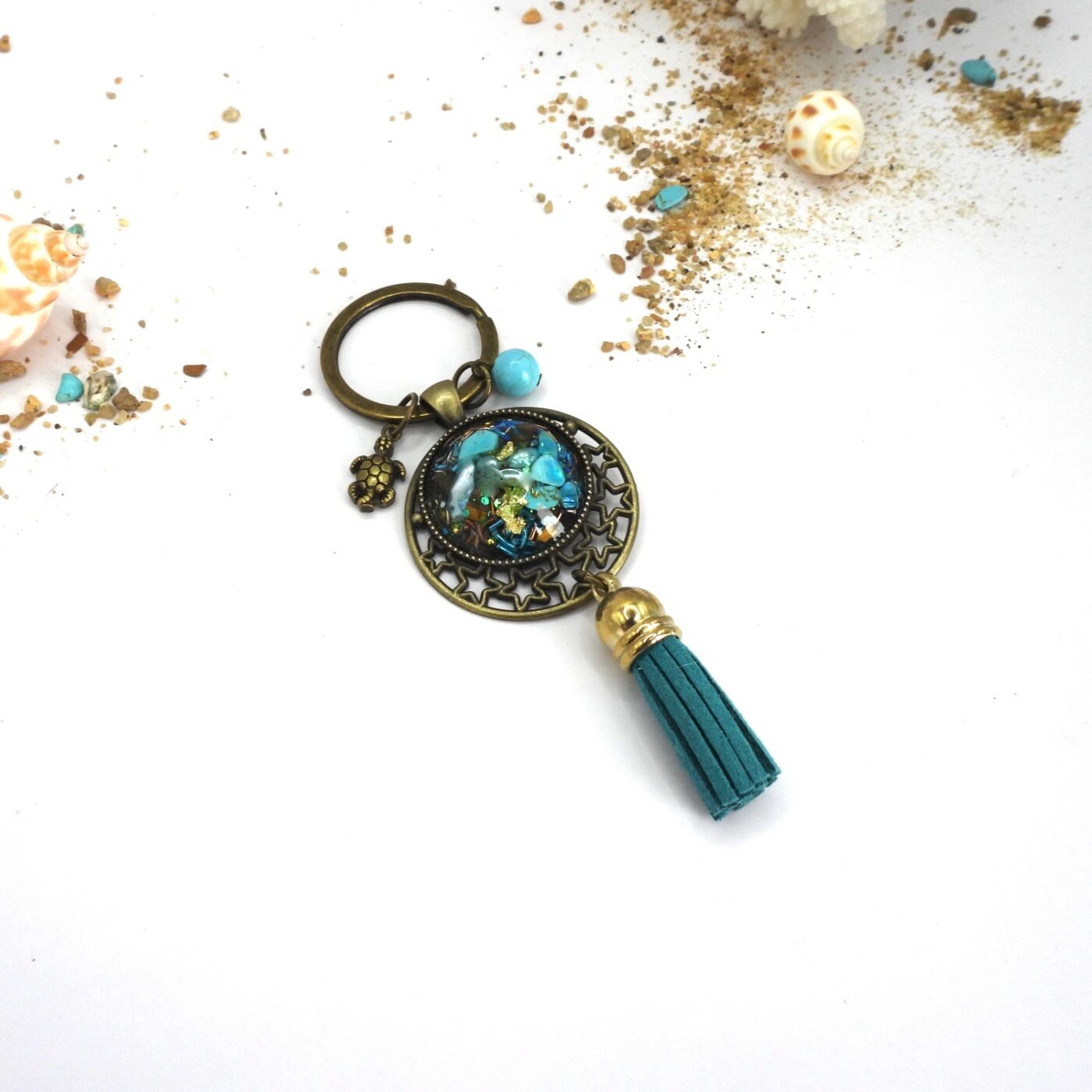 Porte clefs orgonite étoiles Océan