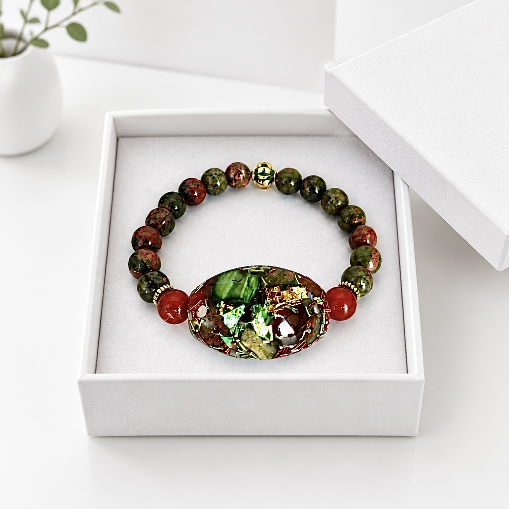 Bracelet orgonite ovale Nouveau Monde