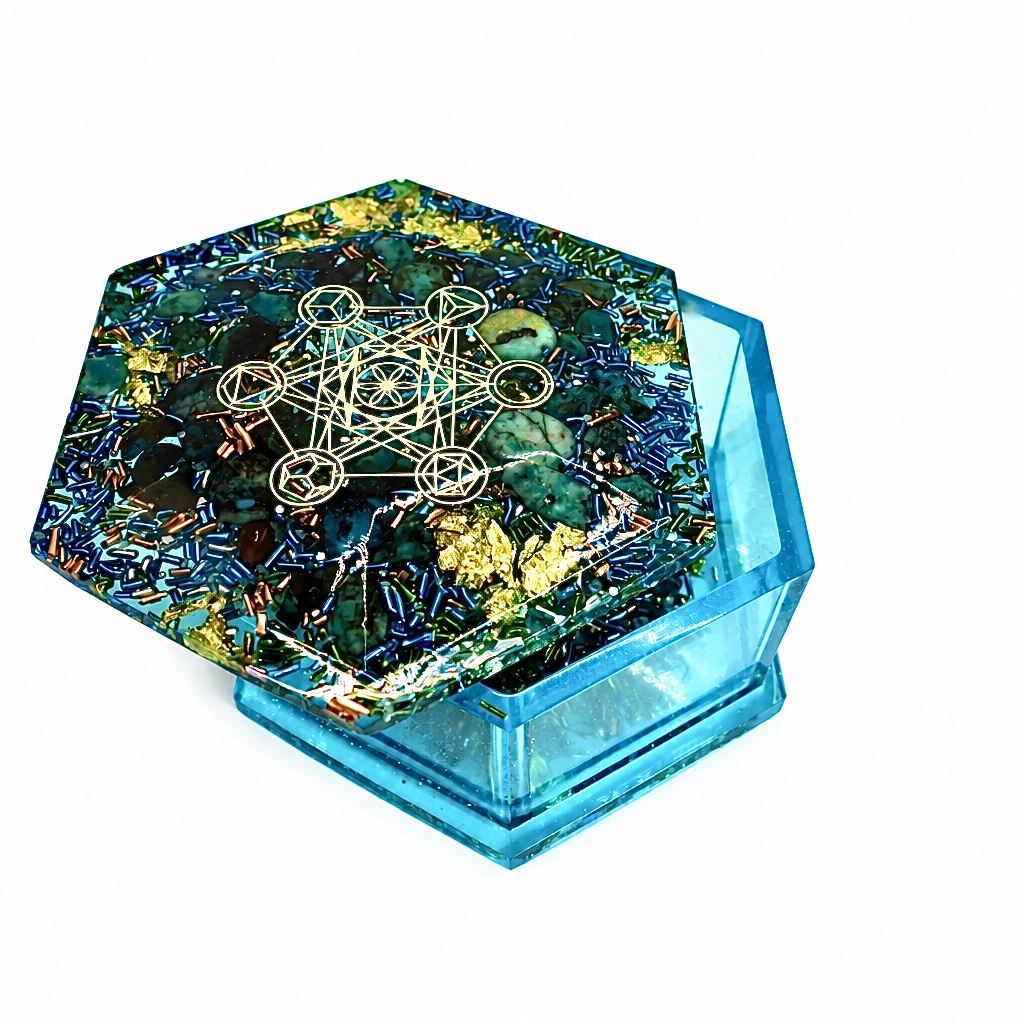 Boîte orgonite Métatron chrysocolle