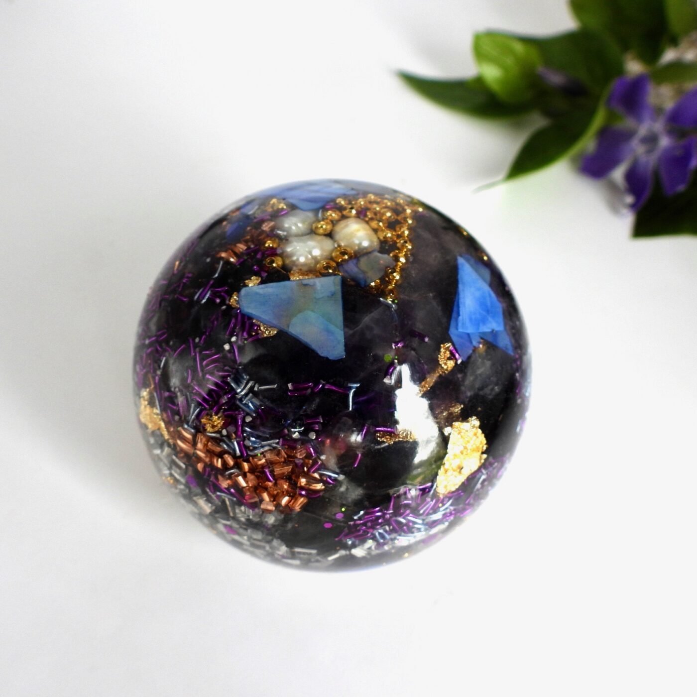 Sphère orgonite Printemps Mauve
