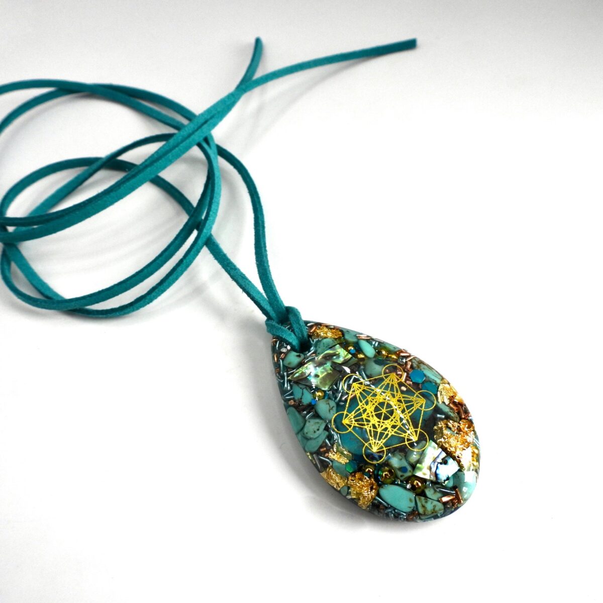 Pendentif galet orgonite Metatron
