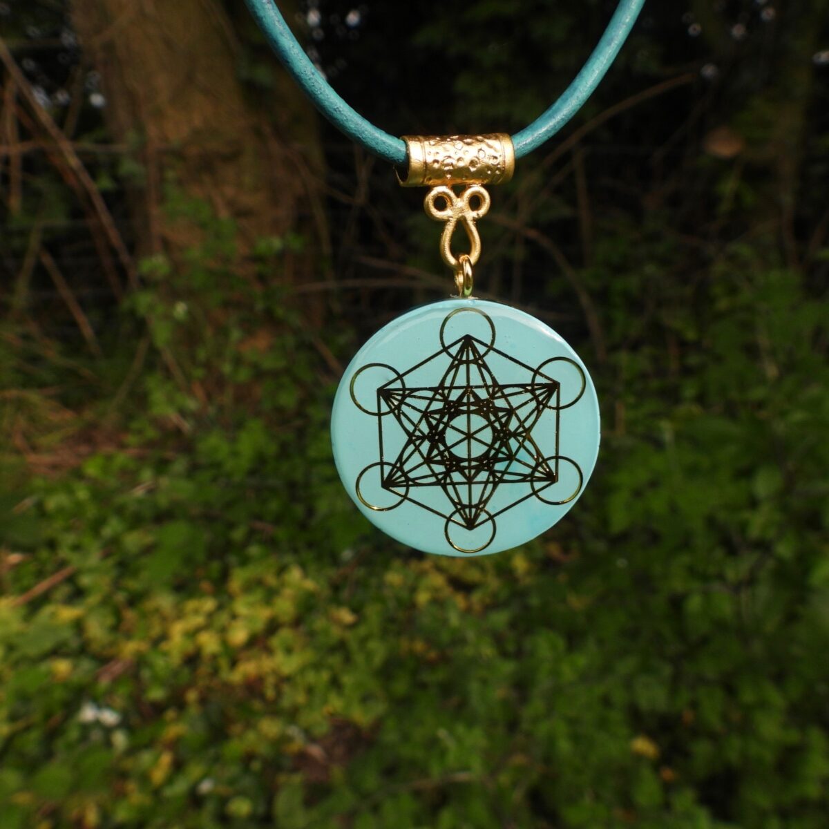 Pendentif orgonite rond Métatron