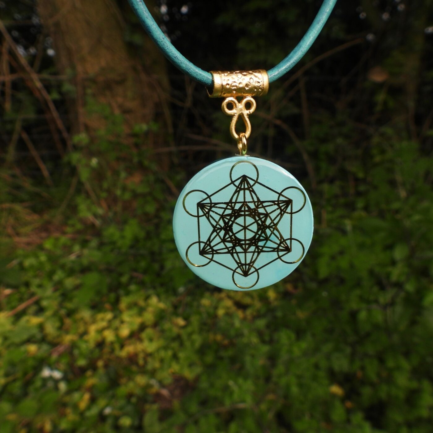Pendentif orgonite rond Métatron