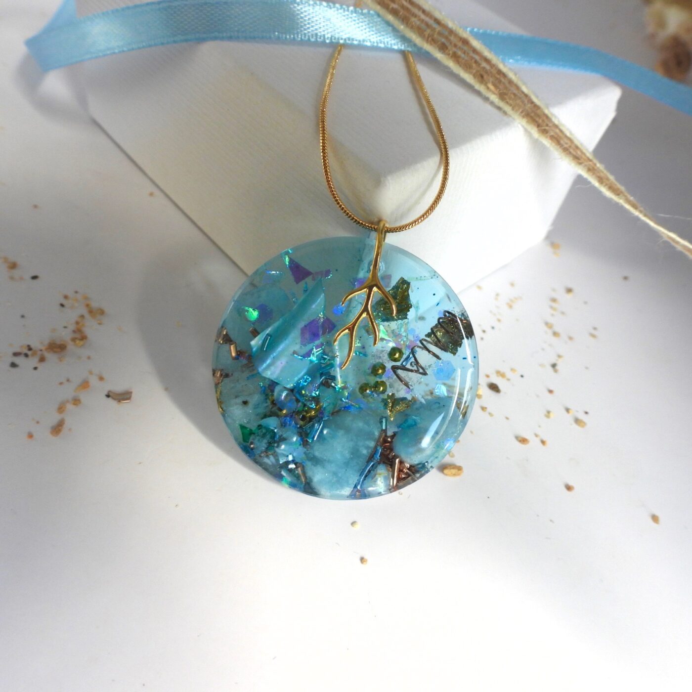 Pendentif orgonite douceur marine