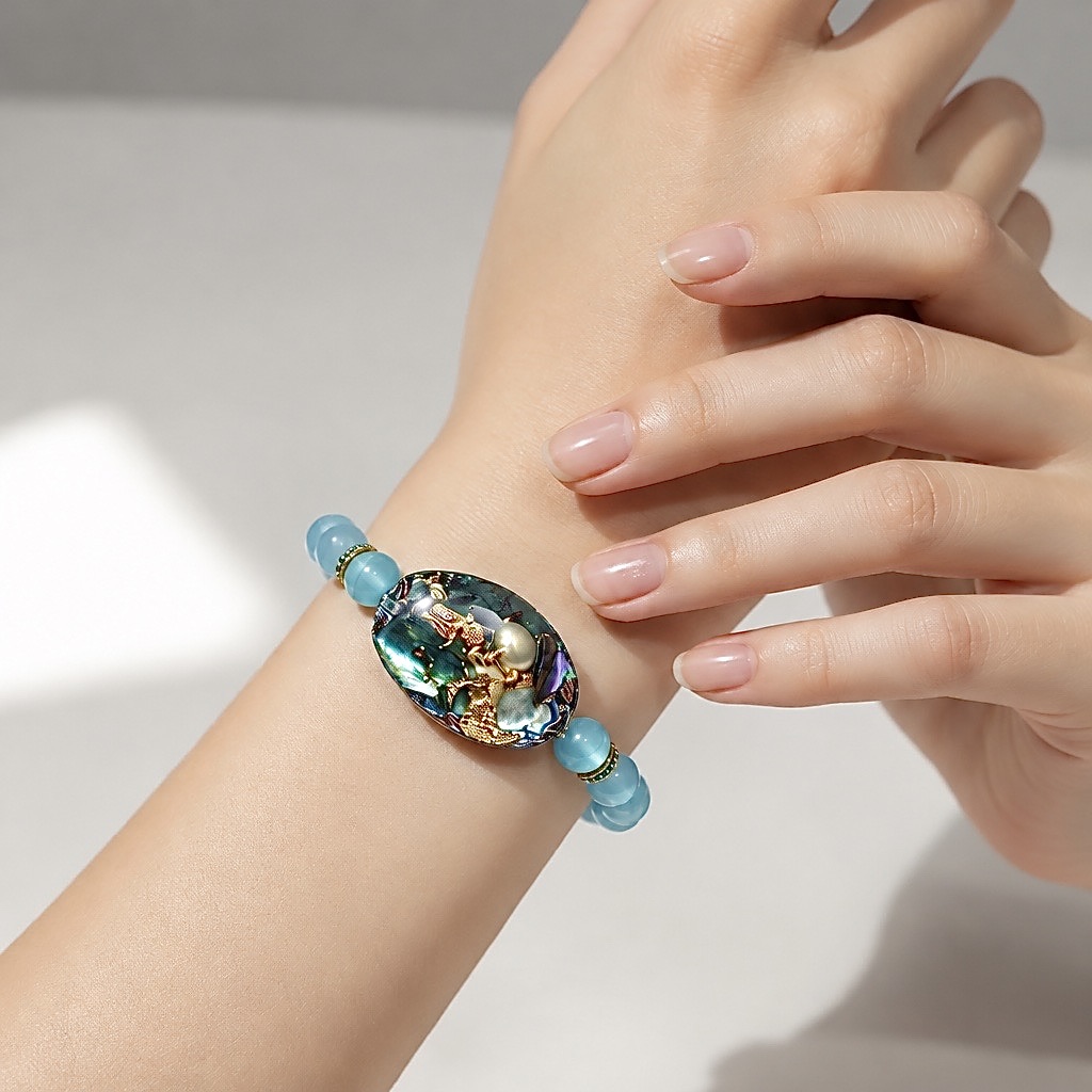 Bracelet orgonite ovale Douceur Marine – Image 2